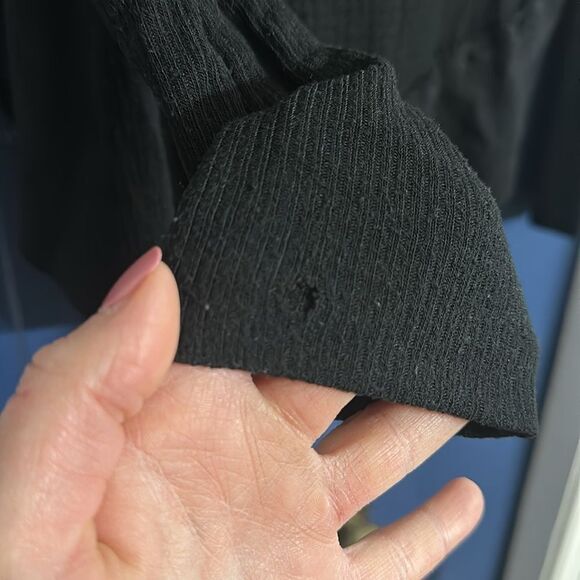 Free People We The Free Black Catalina V-Neck Long Sleeve Size M - Picture 5 of 6